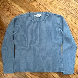 Y2K Tommy Hilfiger Jeans Light Blue Ribbed Crewneck Sweater Women’s XL Cotton